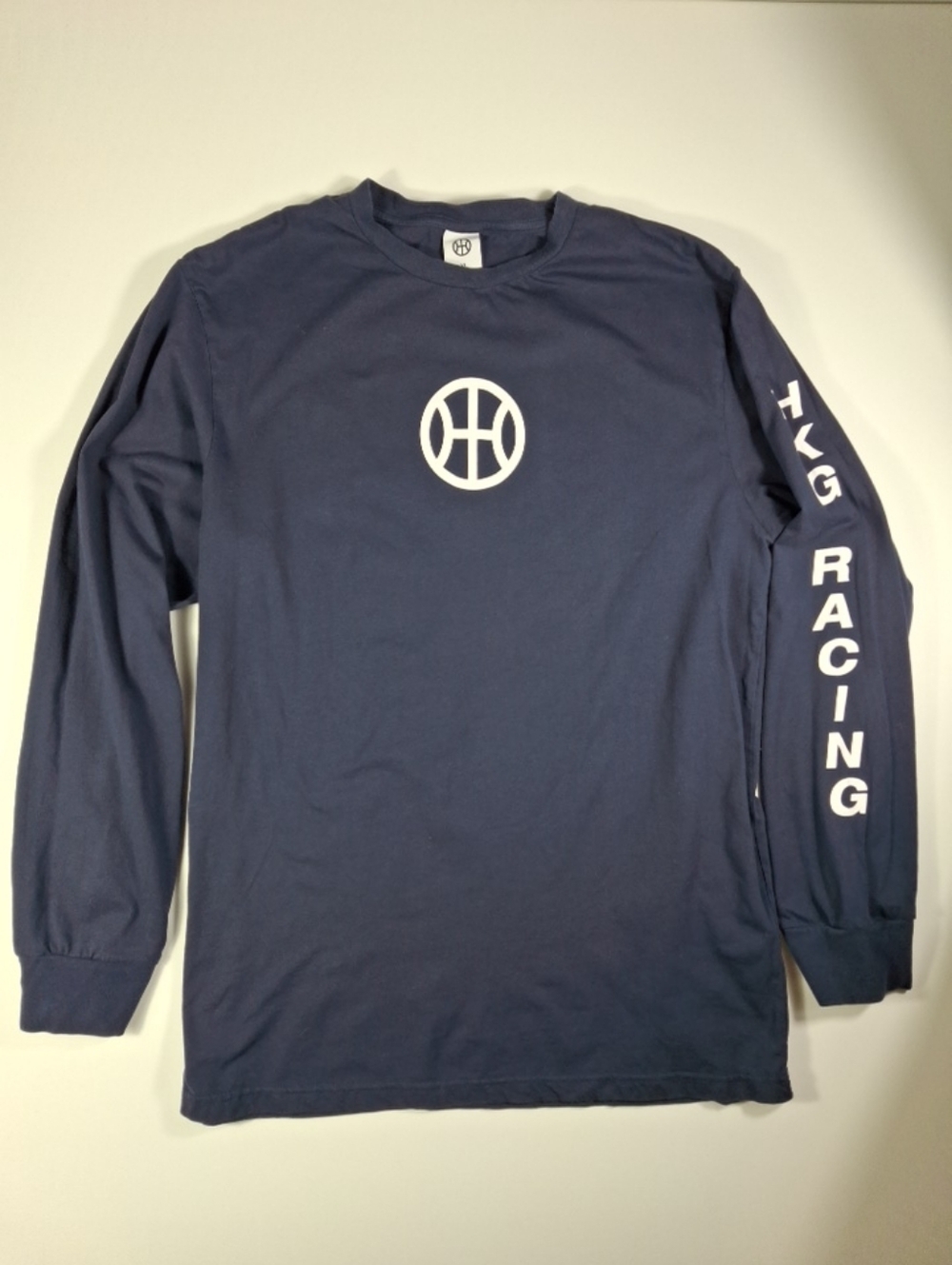 HKG Racing Mens Long Sleeve Tee Shirt Navy Blue XL